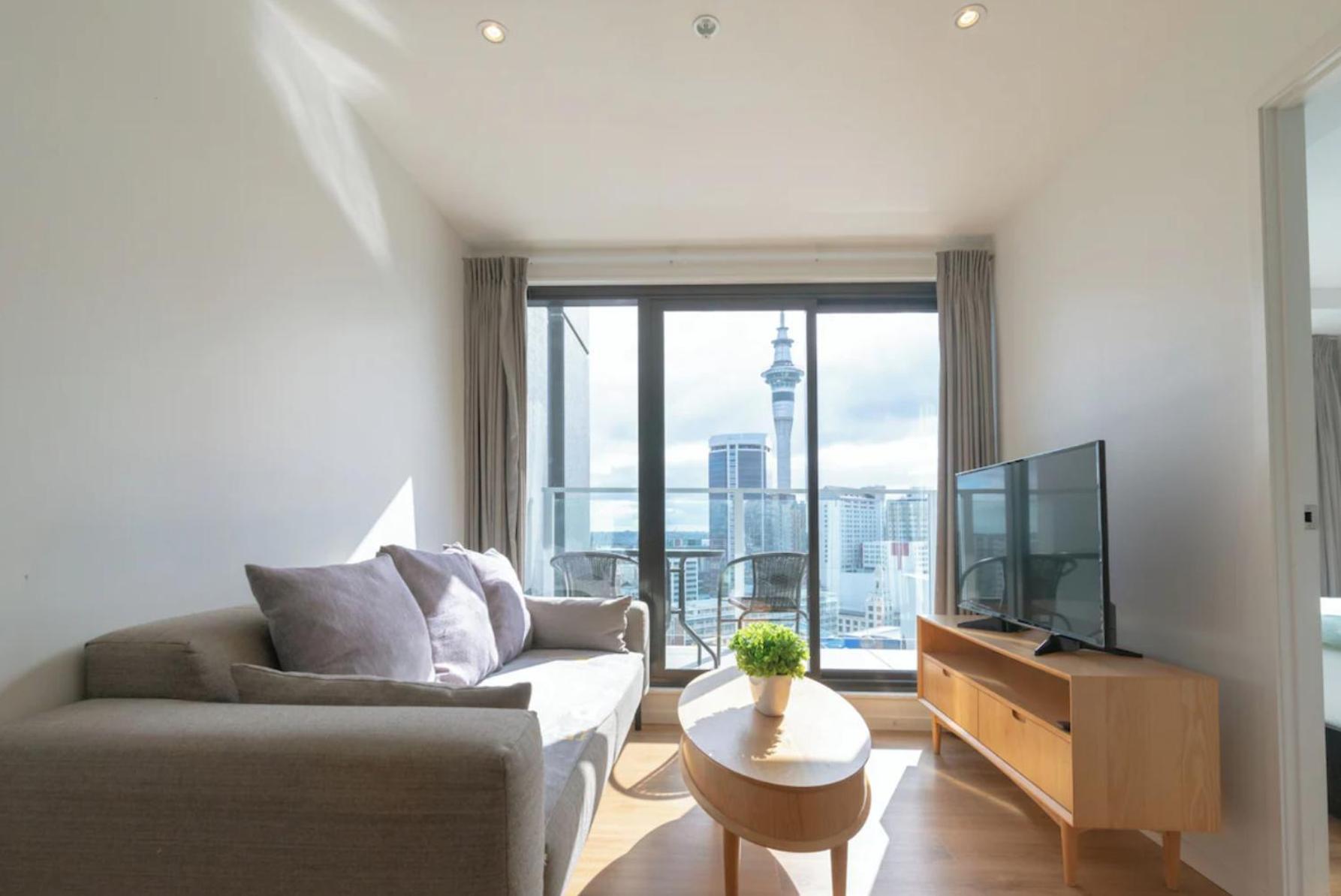 Skytower And City View 2 Bedroom Apartment On High Floor Auckland Exteriér fotografie